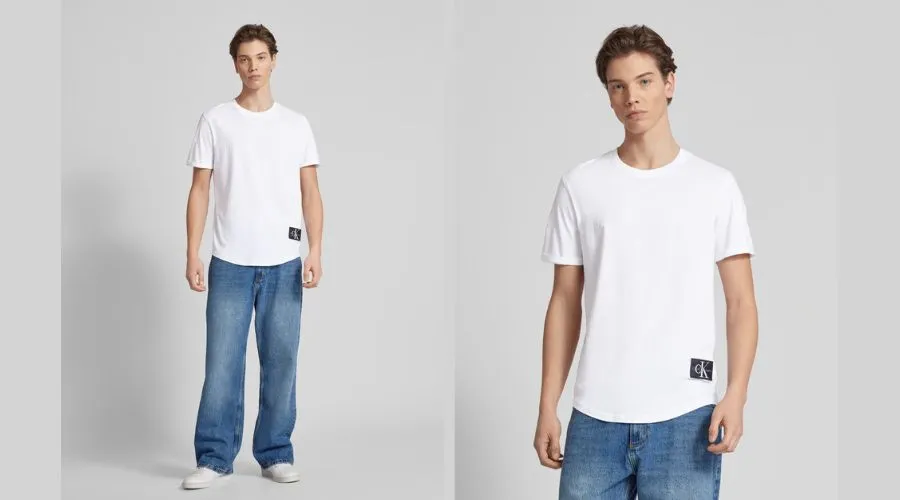 T-shirty Calvin Klein Jeans z naszywką z logo - białe